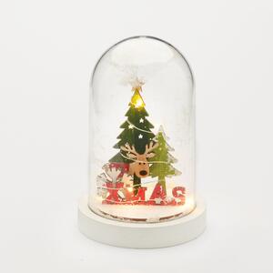 ^ "DEER, PLASTIC SNOWY COVER BALL" 5 MINI LED ΛΑΜΠ. ΜΠΑΤ. (2xAAA), WW,IP20, D11X19CM