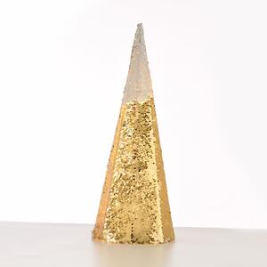 ^ "CHAMPAGNE GOLD & WHITE SEQUIN CONE TREE" 20 WW LED ΛΑΜΠ. ΜΠΑΤ. 3ΧΑΑ,IP20 Φ20,5Χ60CM