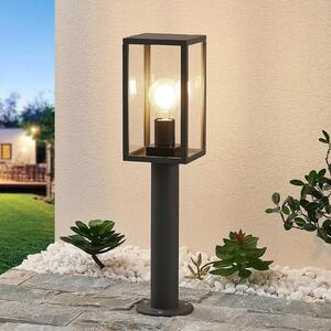 Lindby Φωτιστικό βάθρο Filimon, 50 cm, ανθρακί, IP44, E27, ρυθμιζόμενος, Μαύρο, Αλουμίνιο, σύγχρονο