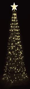 CHRISTMAS TREE WITH STAR 384LED ΛΑΜΠΑΚ ΣΕΙΡ ΠΡΑΣΙΝ&ΘΕΡΜΟ ΣΤΑΘΕΡ IP44 22*20*5cm 75*75*230cm 10m ΚΑΛ