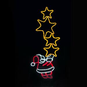 SANTA WITH STARS 336 LED ΜΟΤΙΦ 9,35m ΜΟΝΟΚ. ΦΩΤΟΣ. MULTICOLOR FLASH IP65 49*144cm 1.5m ΚΑΛ