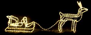 REINDEER WITH SLEIGH, 312 LED ΣΧΕΔ. 13m ΜΟΝΟΚ. ΦΩΤΟΣ., WW ΣΤΑΘ., IP65, 65X64X30 & 59X22X29CM, 1