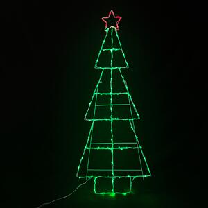 CHRISTMAS TREE 100 LED ΛΑΜΠ ΣΕΙΡΑ ΠΡΑΣΙΝΟ ΜΕ ΚΟΚΚΙΝΟ ΑΣΤΕΡΙ ΣΤΑΘΕΡΟ IP44 60*150cm 5m ΚΑΛ