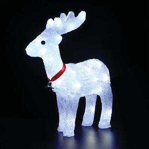 ACRYLIC STANDING REINDEER WITH RIBBON 40 LED ΛΕΥΚΑ IP44 31*13,5*33cm 30cm ΚΑΛ