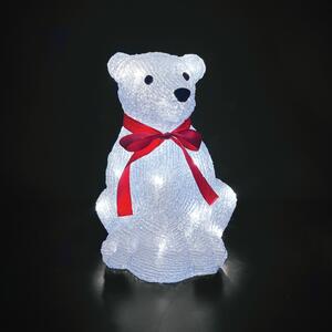 ACRYLIC SITTING BEAR 30 LED ΛΕΥΚΑ IP44 22,5*22*30cm 30cm ΚΑΛ