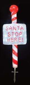 ACRYLIC SIGN SANTA STOP HERE 120 LED ΛΕΥΚΑ IP44 35*13*100cm 30cm ΚΑΛ