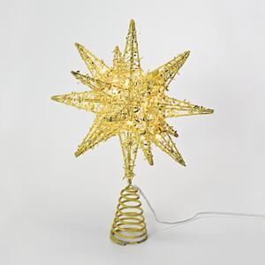 ^ "GOLD TINSEL THREAD STAR 2" 20 MINI WW LED ΛΑΜΠ. ΜΠΑΤ. 3ΧΑΑ,IP20 28x5x20cm