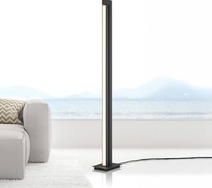 PURE Φωτιστικό δαπέδου LED Lines, ανθρακί, τηλεχειριστήριο, 140 cm, ρυθμιζόμενος, Μαύρο, Σαλόνι / τραπεζαρία, Μέταλλο, σύγχρονο