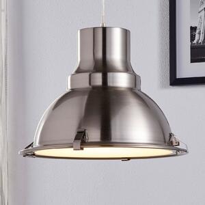 Lindby κρεμαστό φωτιστικό Letty, Ø 39 cm, νικελί χρώμα, μέταλλο, E27, ρυθμιζόμενος, Γκρι, Κουζίνα, Μέταλλο, Βιομηχανικός σχεδιασμός