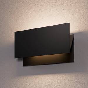 Lucande Εξωτερικό φωτιστικό τοίχου LED Meja, μαύρο, μεταλλικό, IP54, Μαύρο, Μέταλλο, σύγχρονο