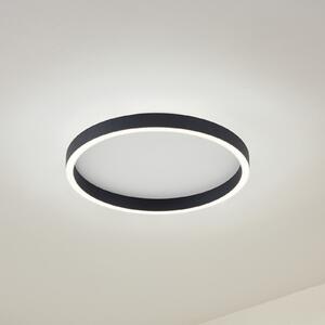 Lucande LED φωτιστικό οροφής Rotundo, Ø 40 cm, μαύρο, ρυθμιζόμενο, ρυθμιζόμενος, Μαύρο, Σαλόνι / τραπεζαρία, Πλαστικό, σύγχρονο