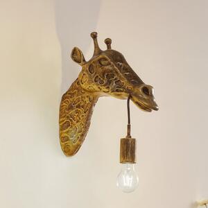 Lindby Φωτιστικό τοίχου Nirvathia, 35 cm, καμηλοπάρδαλη, ορειχάλκινο χρώμα, ρυθμιζόμενος, Χρυσό / Ορείχαλκου, Σαλόνι / τραπεζαρία, Μέταλλο, σχεδιασμός