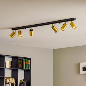 Nowodvorski Lighting Αποφρακτικός φωτιστικός Eye Spot 6-φωτεινός, μαύρος/ορείχαλκος, ρυθμιζόμενος, Μαύρο, Σαλόνι / τραπεζαρία, Μέταλλο, σύγχρονο