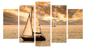 ΠΙΝΑΚΑΣ ΠΕΝΤΑΠΤΥΧΟ MDF SUNSET SAILING HM7206.01 100X0,3X60 εκ