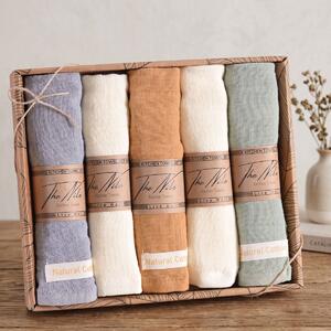 Ποτηρόπανα Μουσελίνα (Σετ 5τμχ) Rythmos Natural Cotton