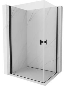 Mexen Mist-B Διπλή καμπίνα ντους ανοιγόμενη 100 x 90 cm, διάφανη, μαύρη