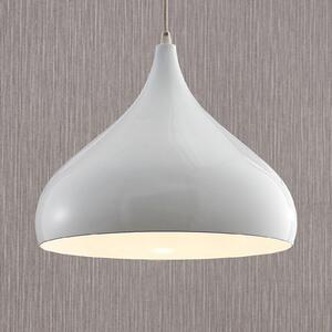 Lindby κρεμαστό φωτιστικό Ritana, λευκό, μέταλλο, Ø 31 cm, E27, ρυθμιζόμενος, Λευκό, Σαλόνι / τραπεζαρία, Αλουμίνιο, σύγχρονο