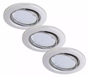 Briloner 7221-039 - ΣΕΤ 3x Φωτιστικό μπάνιου LED 1xGU10/3W/230V ασήμι