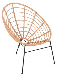 ΠΟΛΥΘΡΟΝΑ ΤΥΠΟΥ ΦΩΛΙΑ ΜΕΤΑΛΛΙΚΗ ALLEGRA HM5458.11 ΜΕ WICKER ΜΠΕΖ 73x78x88Υεκ