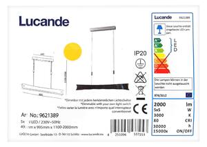 Lucande - Led Dimmable κρεμαστό φωτιστικό οροφής EBBA 5xLED/5W/230V