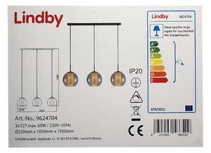 Lindby - Κρεμαστό φωτιστικό οροφής ράγα YELA 3xE27/60W/230V