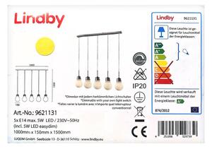 Lindby - Led Dimmable κρεμαστό φωτιστικό οροφής BADO 5xLED/5W/230V