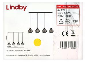 Lindby -Κρεμαστό φωτιστικό οροφής ράγα FRANCES 4xE27/60W/230V