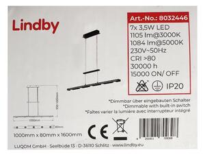 Lindby - LED Dimmable κρεμαστό φωτιστικό οροφής ράγα NAIARA 7xLED/4W/230V