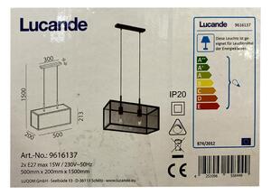 Lucande - Κρεμαστό φωτιστικό οροφής ράγα BEYZA 2xE27/15W/230