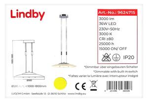 Lindby - Led Dimmable κρεμαστό φωτιστικό οροφής AMIDALA LED/36W/230V