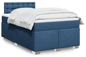 VidaXL Κρεβάτι Boxspring με Στρώμα Μπλε 120x190 εκ. Υφασμάτινο