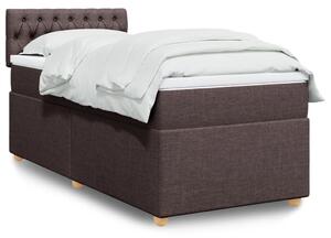 VidaXL Κρεβάτι Boxspring με Στρώμα Σκούρο Καφέ 100x200 εκ. Υφασμάτινο