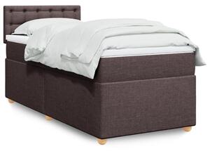 VidaXL Κρεβάτι Boxspring με Στρώμα Σκούρο Καφέ 80x200 εκ. Υφασμάτινο