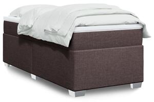 VidaXL Κρεβάτι Boxspring με Στρώμα Σκούρο Καφέ 100x200 εκ. Υφασμάτινο