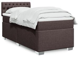 VidaXL Κρεβάτι Boxspring με Στρώμα Σκούρο Καφέ 100x200 εκ. Υφασμάτινο