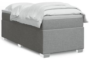 VidaXL Κρεβάτι Boxspring με Στρώμα Ανοιχτό Γκρι 100x200 εκ. Υφασμάτινο