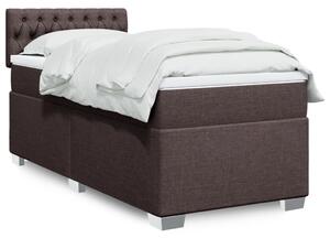 VidaXL Κρεβάτι Boxspring με Στρώμα Σκούρο Καφέ 80x200 εκ. Υφασμάτινο