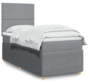 VidaXL Κρεβάτι Boxspring με Στρώμα Ανοιχτό Γκρι 80x200 εκ. Υφασμάτινο