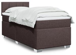 VidaXL Κρεβάτι Boxspring με Στρώμα Σκούρο Καφέ 80x200 εκ. Υφασμάτινο