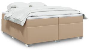 VidaXL Κρεβάτι Boxspring με Στρώμα Καπουτσίνο 200x200εκ.από Συνθ.Δέρμα