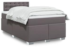 VidaXL Κρεβάτι Boxspring με Στρώμα Γκρι 120x200εκ. από Συνθετικό Δέρμα