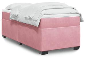 VidaXL Κρεβάτι Boxspring με Στρώμα Ροζ 100x200 εκ. Βελούδινο