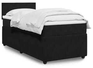 VidaXL Κρεβάτι Boxspring με Στρώμα Μαύρο 90x200 εκ. Βελούδινο