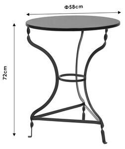 Τραπέζι Noah pakoworld μεταλλικό μαύρο Φ58x72εκ