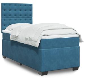 VidaXL Κρεβάτι Boxspring με Στρώμα Μπλε 80 x 200 εκ. Βελούδινο