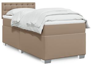 VidaXL Κρεβάτι Boxspring με Στρώμα Καπουτσίνο 80x200 εκ. Συνθ. Δέρμα