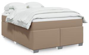 VidaXL Κρεβάτι Boxspring με Στρώμα Καπουτσίνο 140x200εκ.από Συνθ.Δέρμα