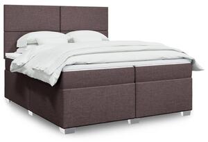 VidaXL Κρεβάτι Boxspring με Στρώμα Σκούρο Καφέ 200x200 εκ. Υφασμάτινο