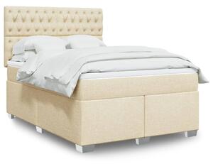 VidaXL Κρεβάτι Boxspring με Στρώμα Κρεμ 160x200 εκ. Υφασμάτινο