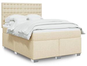 VidaXL Κρεβάτι Boxspring με Στρώμα Κρεμ 160x200 εκ. Υφασμάτινο